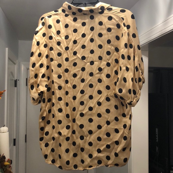 NWOT Zara polka dot silk button down - Picture 2 of 4